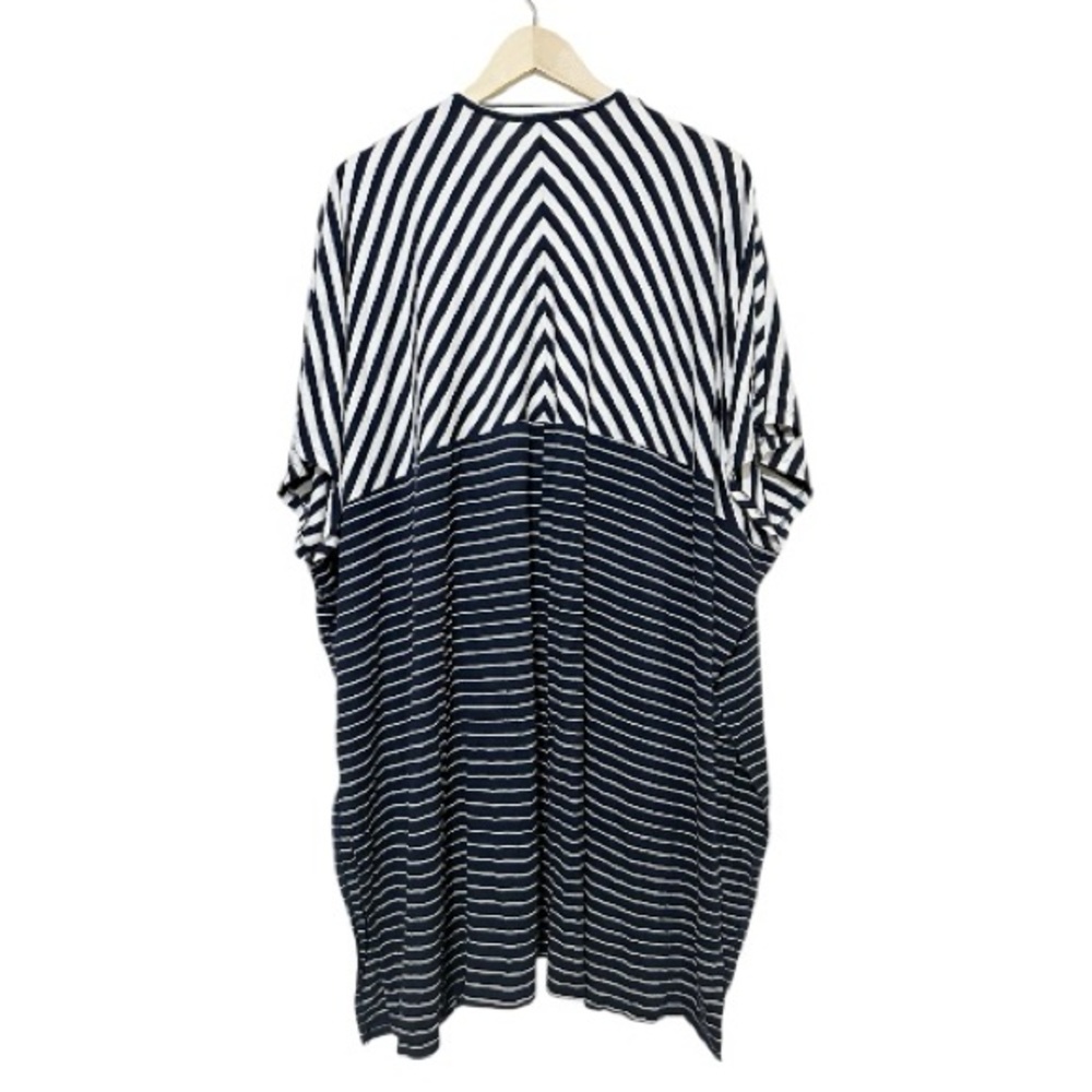Hem & Thread Black and White Striped Women’s Kimono Cardigan - One Size - Picture 3 of 5
